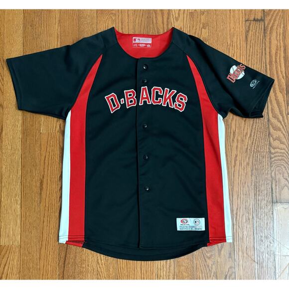 Arizona Diamondbacks Youth Jersey True Fan Black Red Button Up Shirt L (10-12) - Picture 1 of 6